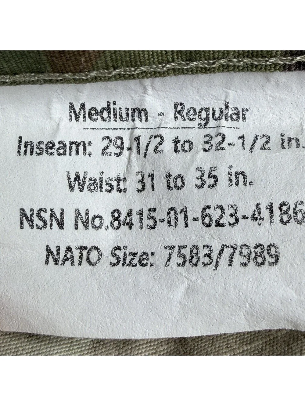 Army Combat Uniform Pants Mens Medium Regular OCP Camo Cargo Ripstop Kandor MFG